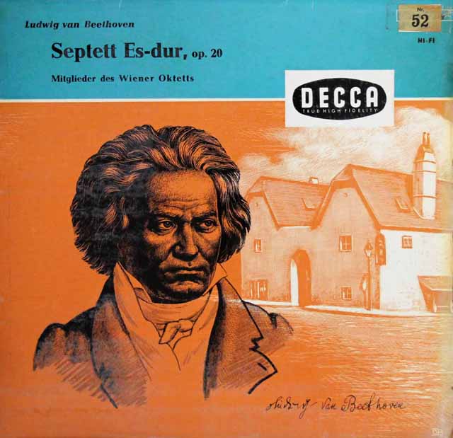 ウィーン・オクテット（八重奏団）のベートーヴェン/七重奏曲　独DECCA　3435　LP レコード