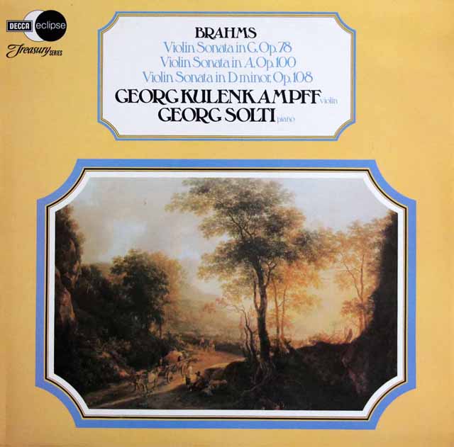 クーレンカンプ、ショルティのブラームス/ヴァイオリンソナタ集　英DECCA　モノラル　3435　LP レコード
