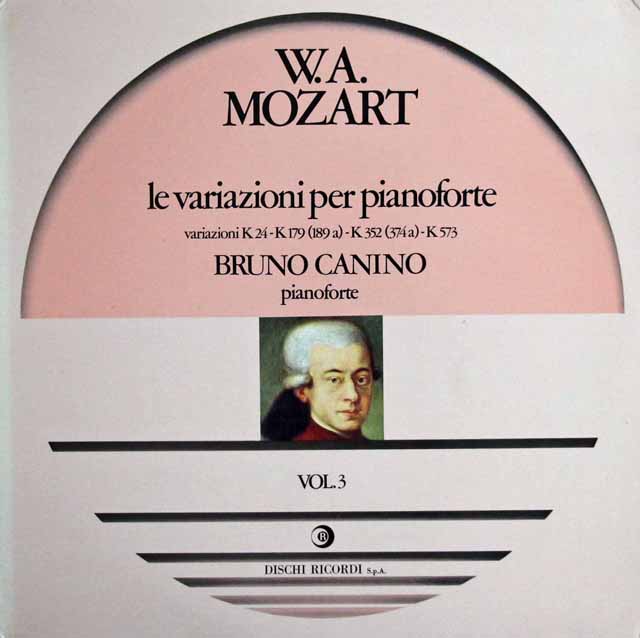 カニーノのモーツァルト/変奏曲集　第3巻　伊DISCHI RICORDI　3435　LP レコード