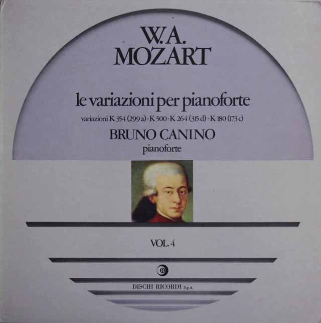 カニーノのモーツァルト/変奏曲集　第4巻　伊DISCHI RICORDI　3435　LP レコード