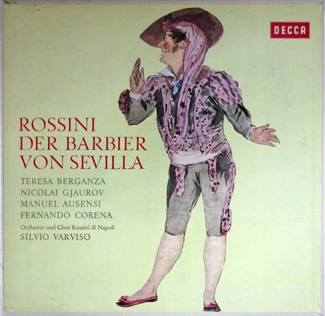 ベルガンサ、ヴァルヴィーゾのロッシーニ/「セビリアの理髪師」全曲　独DECCA　3435　LP レコード