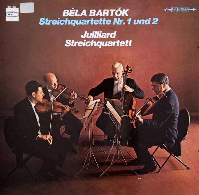 ジュリアード四重奏団のバルトーク/弦楽四重奏曲第1&2番　独EPIC　3436　LP レコード