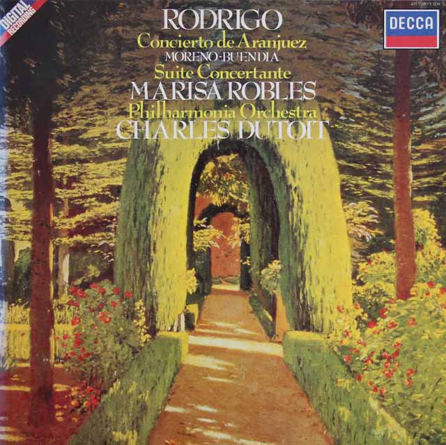 ロブレス、デュトワのロドリーゴ/アランフエス協奏曲ほか　蘭DECCA　3438　LP レコード