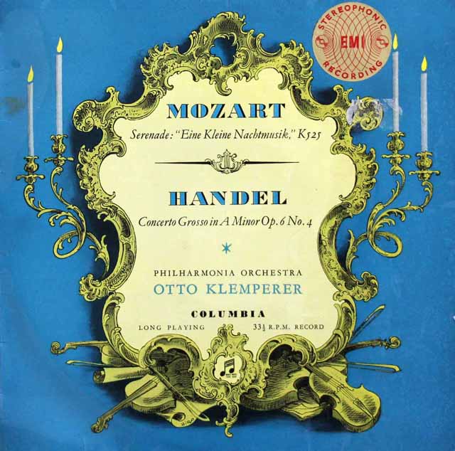 【10インチ盤・最初期盤】　クレンペラーのモーツァルト/「アイネ・クライネ・ナハトムジーク」ほか　英Columbia　3438　LP レコード
