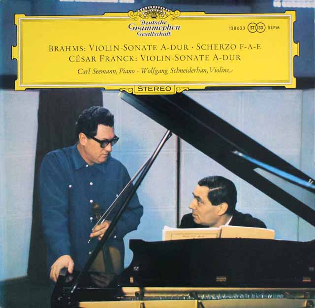 【独最初期盤】　シュナイダーハン、ゼーマンのブラームス＆フランク/ヴァイオリンソナタ集　独DGG　3439　LP レコード