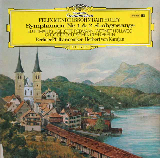 カラヤンのメンデルスゾーン/交響曲第1&2番「讃歌」　独DGG　3439　LP レコード