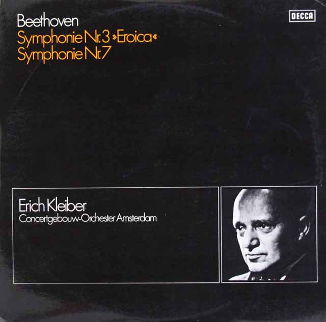 エーリヒ・クライバーのベートーヴェン/交響曲第3番「英雄」&7番　独DECCA　3439　LP レコード