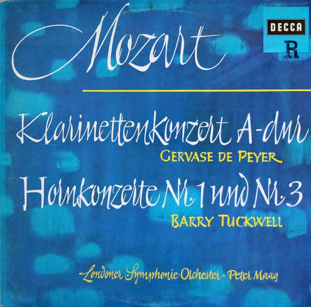 ド・ペイエ、タックウェル＆マークのモーツァルト/協奏曲集　独DECCA　3439　LP レコード