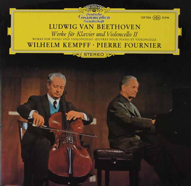 フルニエ&ケンプのベートーヴェン/チェロソナタ第3、4番ほか　独DGG　3440　LP レコード