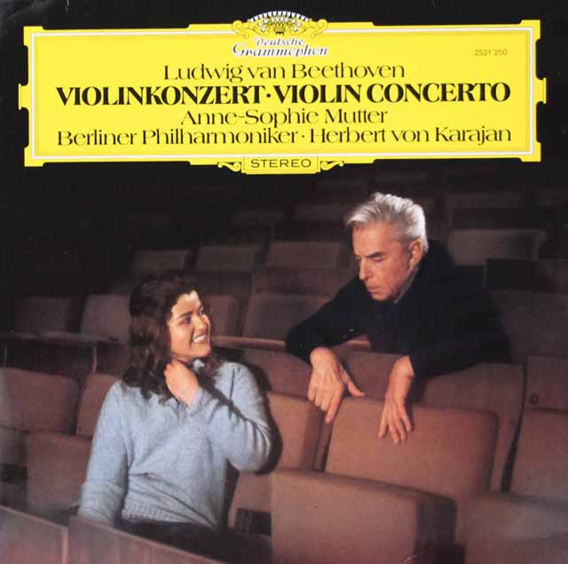 ムター、カラヤンのベートーヴェン/ヴァイオリン協奏曲　独DGG　3440　LP レコード