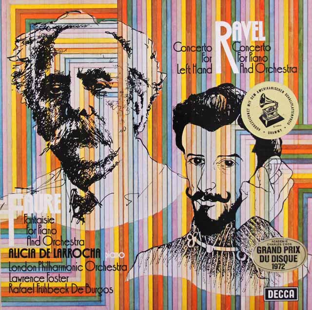 ラローチャ、ブルゴスのラヴェル/左手のためのピアノ協奏曲ほか　蘭DECCA　3440　LP レコード
