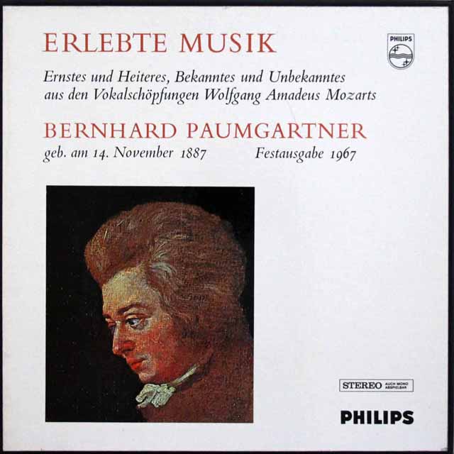 パウムガルトナーらのモーツァルト/声楽作品集　蘭PHILIPS　3440　LP レコード