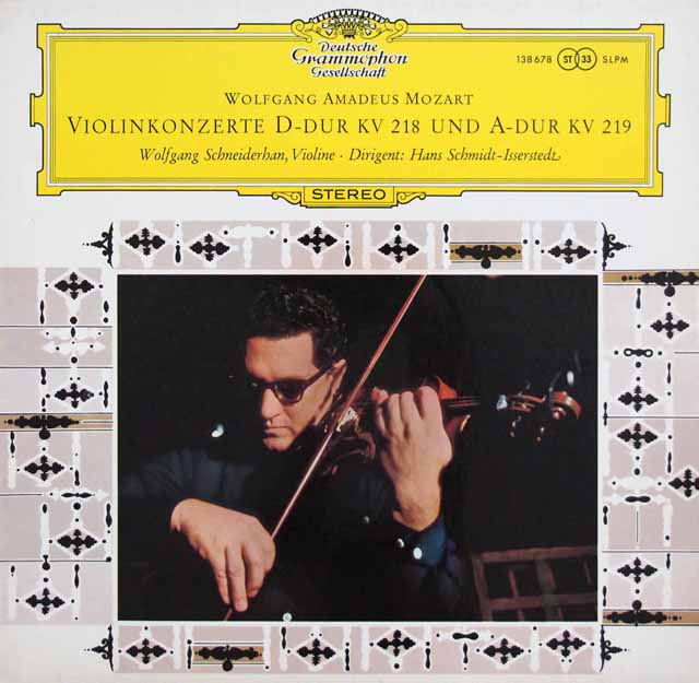 シュナイダーハンのモーツァルト/ヴァイオリン協奏曲第4、5番　独DGG　3441　LP レコード