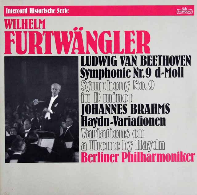 フルトヴェングラーのベートーヴェン/交響曲第9番「合唱」ほか　独Intercord　3441　LP レコード