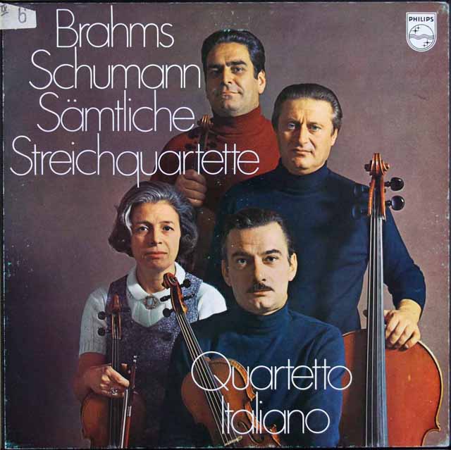 イタリア四重奏団のブラームス&シューマン/弦楽四重奏曲集　蘭PHILIPS  3441　LP レコード