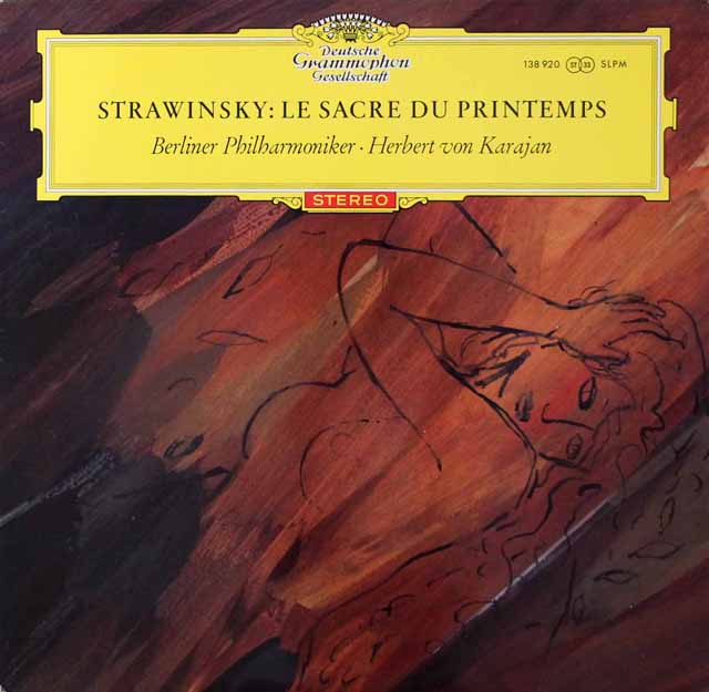 【赤ステレオ/独最初期盤】　カラヤンのストラヴィンスキー/「春の祭典」　独DGG　3442　LP レコード