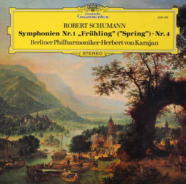 カラヤンのシューマン/交響曲第1番「春」&4番  独DGG　3442　LP レコード