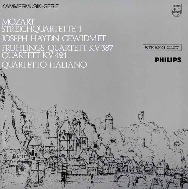 イタリア四重奏団のモーツァルト/弦楽四重奏曲第14番「春」&15番 　蘭PHILIPS　3442　LP レコード