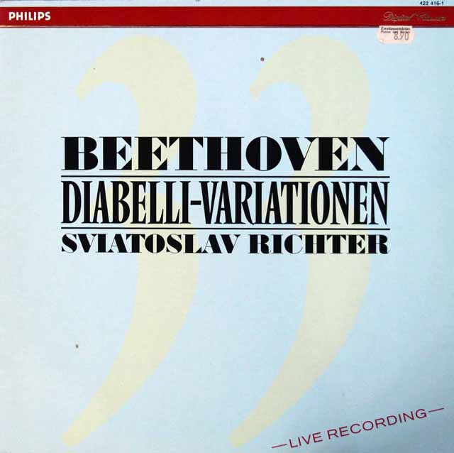 リヒテルのベートーヴェン/ディアベリ変奏曲　蘭PHILIPS　3442　LP レコード
