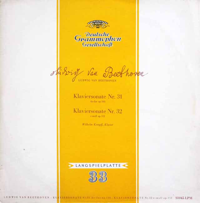ケンプのベートーヴェン/ピアノソナタ第31、32番　独DGG　3443　LP レコード