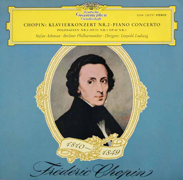 アスケナーゼのショパン/ピアノ協奏曲第2番ほか　独DGG　3443　LP レコード