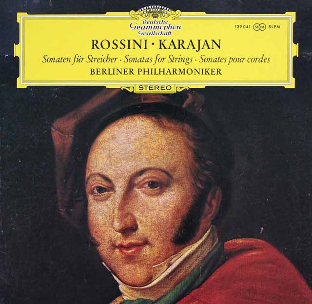 カラヤンのロッシーニ/弦楽のためのソナタ第1~3、6番　独DGG　3443　LP レコード