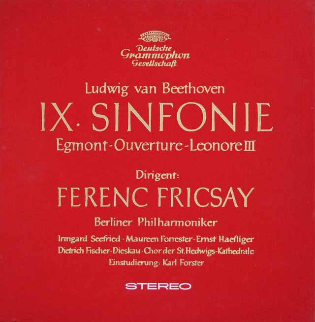 【独最初期盤】　フリッチャイのベートーヴェン/交響曲第9番「合唱付き」ほか　独DGG　3443　LP レコード