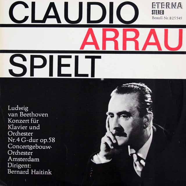 【独最初期盤】　アラウ、ハイティンクのベートーヴェン/ピアノ協奏曲第4番　独ETERNA　3443　LP レコード
