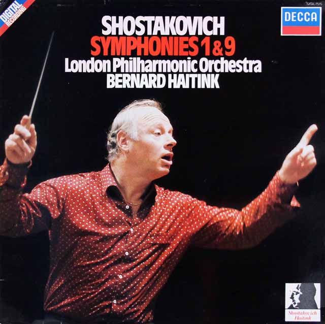 ハイティンクのショスタコーヴィチ/交響曲第1、9番　蘭DECCA　3443　LP レコード