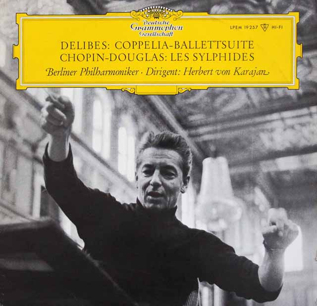 【モノラル】　カラヤンのドリーブ/バレエ「コッペリア」組曲ほか　独DGG　3444　LP レコード