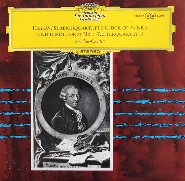 アマデウス四重奏団のハイドン/弦楽四重奏曲「騎士」ほか 　独DGG　3444　LP レコード