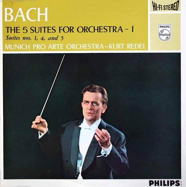 レーデルのバッハ/管弦楽組曲第1、4、5番　蘭PHILIPS　3444　LP レコード