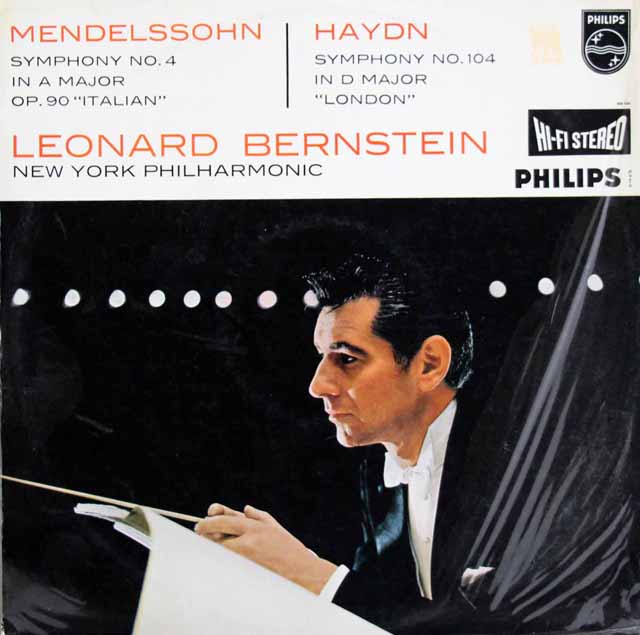 【オリジナル盤】　バーンスタインのメンデルスゾーン/「イタリア」ほか　蘭PHILIPS　3445　LP レコード