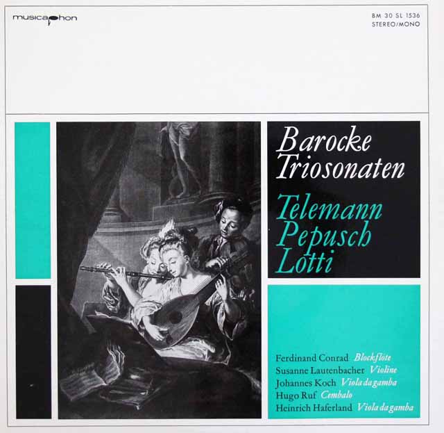 LP レコード ラウテンバッハー、コンラッドらのバロック・トリオ・ソナタ集 独musicaphon 3445