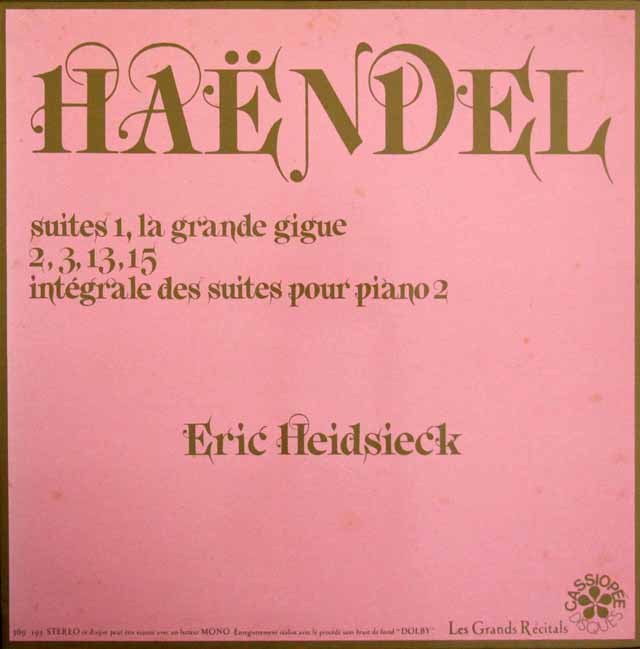 LP レコード ハイドシェックのヘンデル/組曲集（第2集） 仏CASSIOPEE 3445