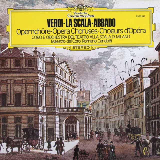 【直筆サイン入り】　アバド、スカラ座のヴェルディ/「オペラの合唱曲集」　独DGG　3501　LP レコード