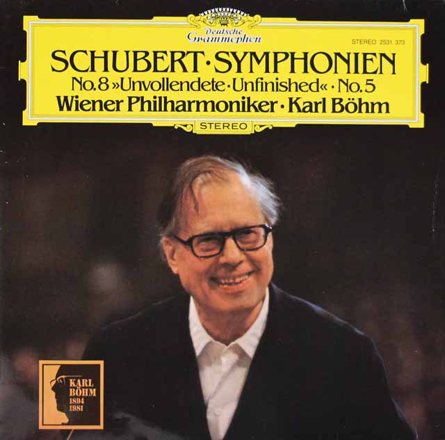 ベームのシューベルト/交響曲第5、8番「未完成」　独DGG　3501　LP レコード