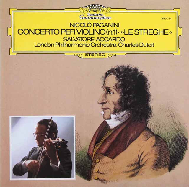 アッカルド、デュトワのパガニーニ/ヴァイオリン協奏曲第1番ほか　独DGG　3501　LPレコード