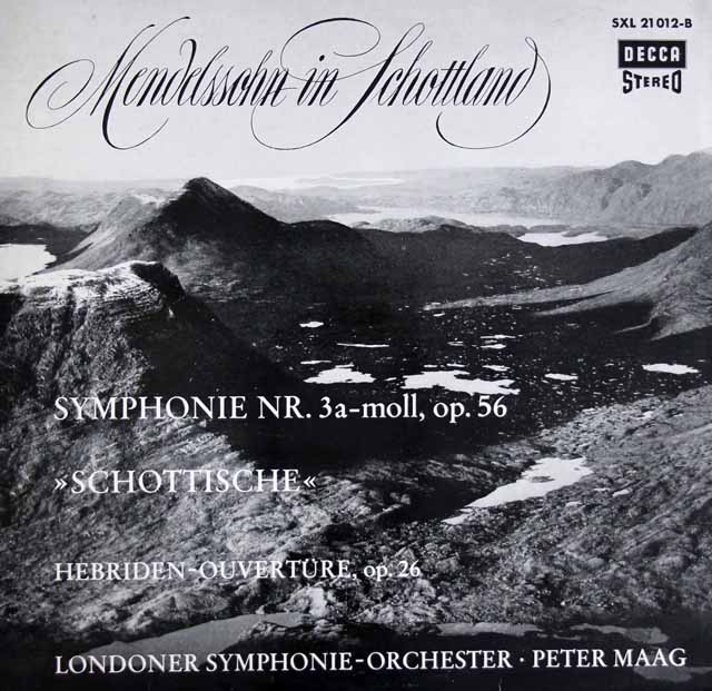 マークのメンデルスゾーン/交響曲第3番「スコットランド」ほか　独DECCA　3502　LP レコード
