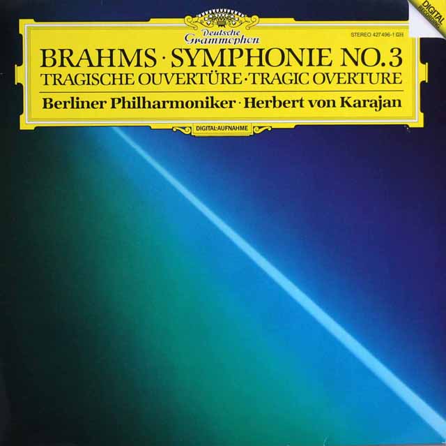 カラヤンのブラームス/交響曲第3番ほか　独DGG　3502　LP レコード