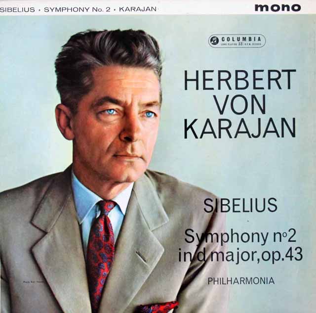 【モノラル】　カラヤンのシベリウス/交響曲第2番　英Columbia　3502　LP レコード