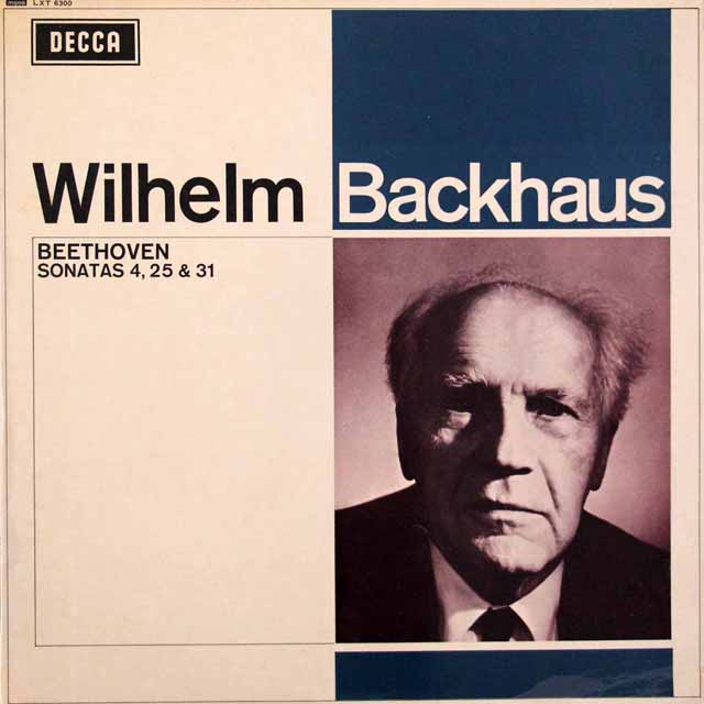 【モノラル】　バックハウスのベートーヴェン/ピアノソナタ第4、25、31番　英DECCA　3502　LP レコード