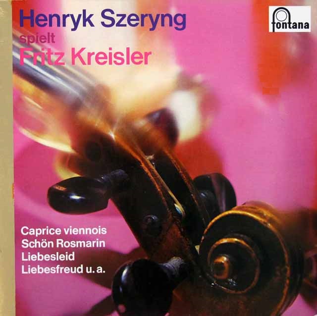 シェリング、クライスラーを弾く　蘭fontana　3503　LP レコード