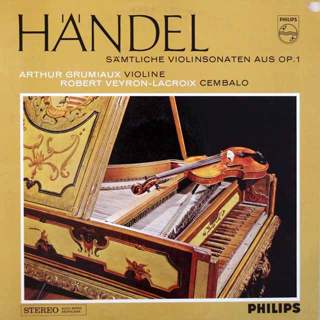 グリュミオー、ヴェイロン=ラクロワのヘンデル/ヴァイオリンソナタ集　蘭PHILIPS　3503　LP レコード