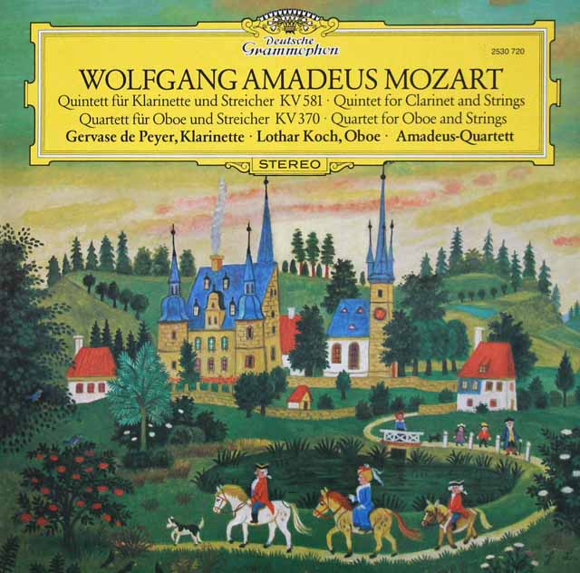 ド・ペイエ、アマデウス四重奏団らのモーツァルト/クラリネット五重奏曲ほか　独DGG　3504　LP レコード