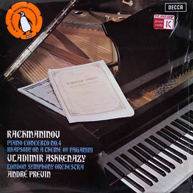 【オリジナル盤】　アシュケナージ、プレヴィンのラフマニノフ/ピアノ協奏曲第4番ほか　英DECCA　3504　LP レコード