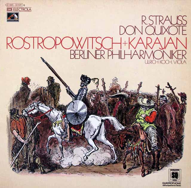 【ドイツ最初期盤】ロストロポーヴィチ、カラヤンのR.シュトラウス/「ドン・キホーテ」　独EMI　3505　LP レコード