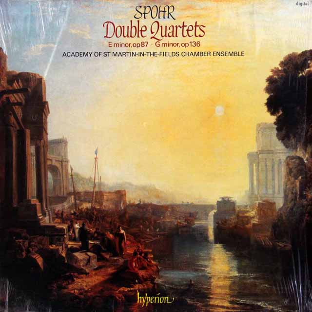 アカデミー弦楽アンサンブルのシュポーア/複弦楽四重奏曲第1、２番　英Hyperion　3505　LP レコード