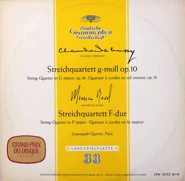 レーヴェングート四重奏団のドビュッシー&ラヴェル/弦楽四重奏曲集　独DGG   3505　LP レコード