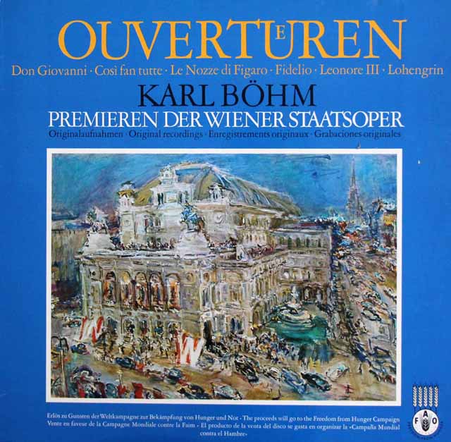 【限定盤】　ベームの序曲集（ウィーン国立歌劇場ライヴ）　独DGG　3506　LP レコード